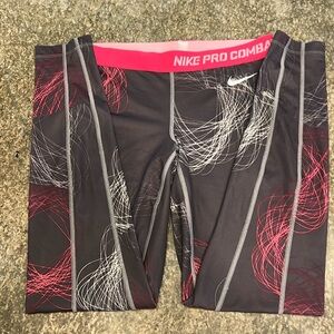 Nike Pro Combat Womens M Gray Printed Compression  leggings